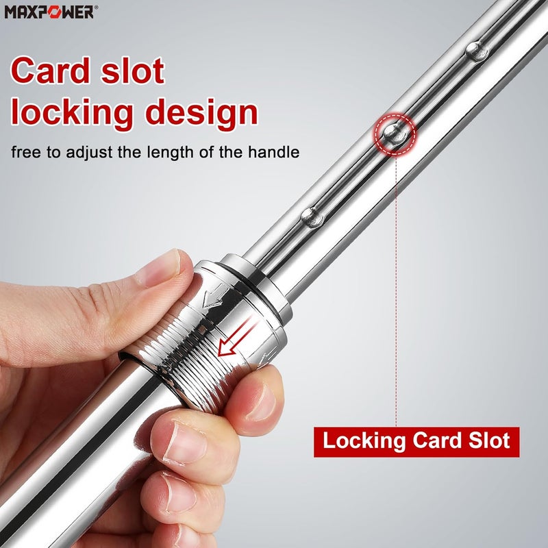 Max Power 1/2-Inch Drive Extendable Ratchet Wrench, 1/2 Inch Drive Ratchet Socket Wrench, Quick Release 72-Tooth Reversible Ratcheting Feature(16.1" - 22" Length) - Image 5